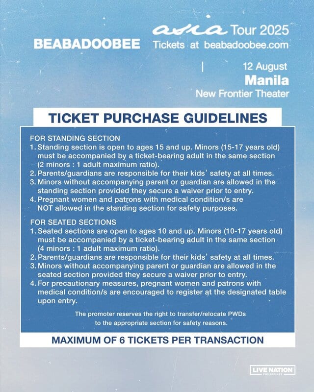 Beadoobee Ticket Purchase Guidelines